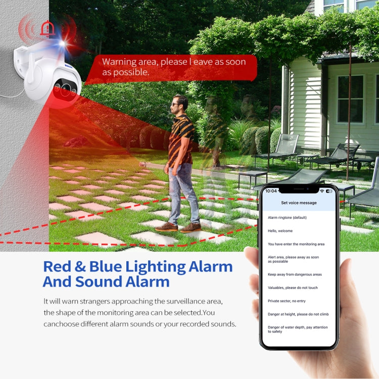 ESCAM PT304 HD 4MP Humanoid Detection Tracking WiFi Connection Sound Alarm Intelligent Night Vision H.265 Camera(EU Plug) - Wireless Camera by ESCAM | Online Shopping UK | buy2fix