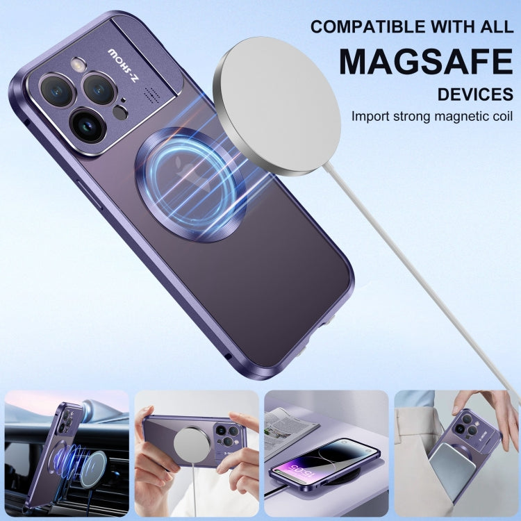 For iPhone 14 Pro Aromatherapy Holder Single-sided MagSafe Magnetic Phone Case(Purple) - iPhone 14 Pro Cases by buy2fix | Online Shopping UK | buy2fix