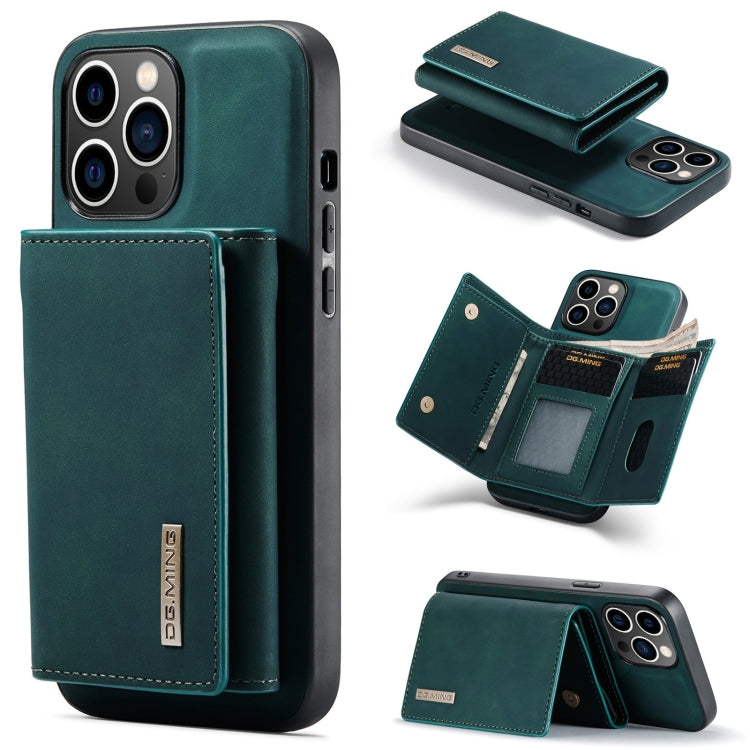 For iPhone 15 Pro DG.MING M1 Series 3-Fold Multi Card Wallet Leather Phone Case(Green) - iPhone 15 Pro Cases by DG.MING | Online Shopping UK | buy2fix