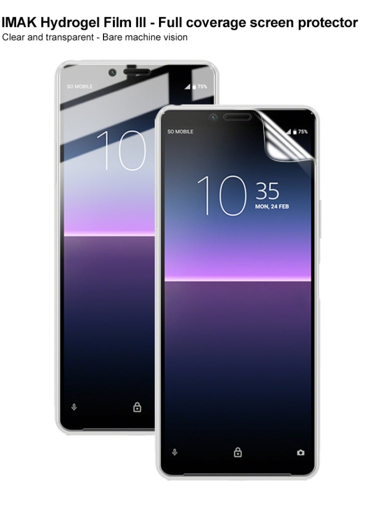 For Sony Xperia 10 II 2 PCS IMAK Hydrogel Film III Full Coverage Screen Protector - Sony Tempered Glass by imak | Online Shopping UK | buy2fix