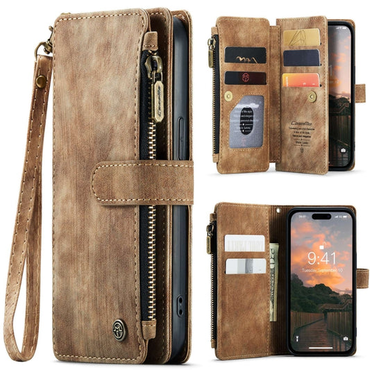 For iPhone 15 Pro Max CaseMe C30 Multifunctional Leather Phone Case(Brown) - iPhone 15 Pro Max Cases by CaseMe | Online Shopping UK | buy2fix