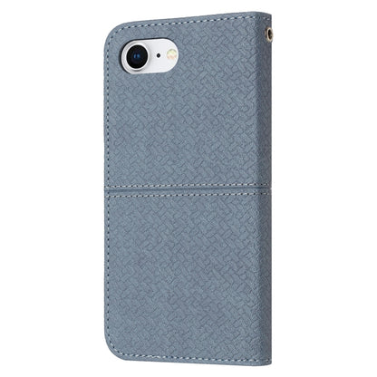 For iPhone SE 2024 Woven Texture Stitching Magnetic Leather Phone Case(Grey) - More iPhone Cases by buy2fix | Online Shopping UK | buy2fix