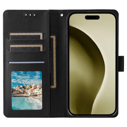 For iPhone 16 Pro Multifunctional Horizontal Flip Leather Phone Case with Three Card Slots(Black) - iPhone 16 Pro Cases by buy2fix | Online Shopping UK | buy2fix