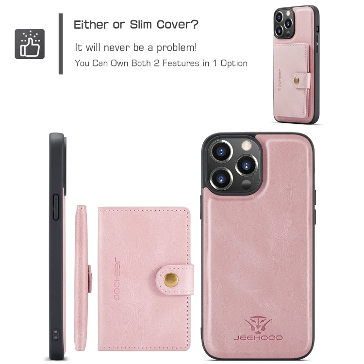 For iPhone 15 Pro Max JEEHOOD Retro Magnetic Detachable Leather Phone Case(Pink) - iPhone 15 Pro Max Cases by JEEHOOD | Online Shopping UK | buy2fix