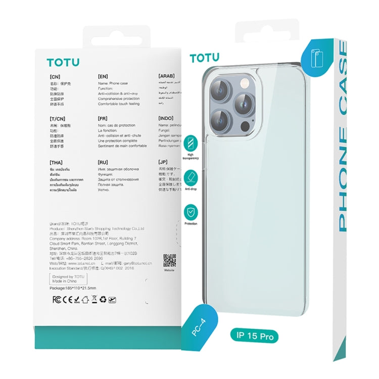 For iPhone 15 Pro Max TOTU PC-04 Crystal Shield Series TPU + PC Phone Case(Transparent) - iPhone 15 Pro Max Cases by TOTUDESIGN | Online Shopping UK | buy2fix