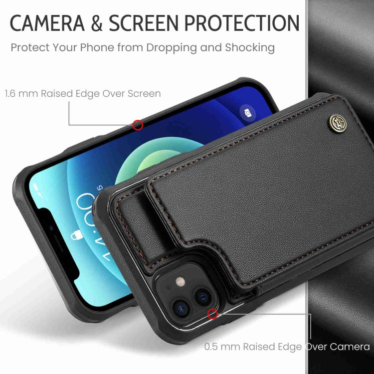 For iPhone 12 / 12 Pro CaseMe C22 Card Slots Holder RFID Anti-theft Phone Case(Black) - iPhone 12 / 12 Pro Cases by CaseMe | Online Shopping UK | buy2fix