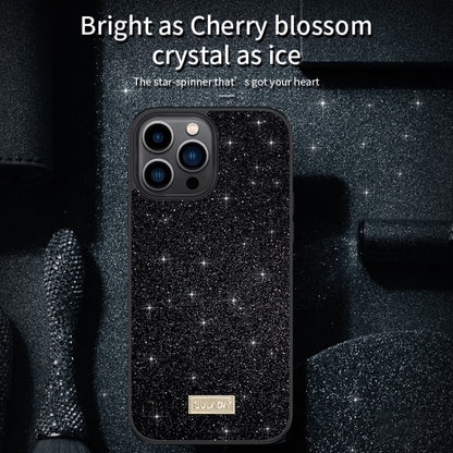 For iPhone 16 Pro SULADA Glittery PC Hybrid TPU Handmade Leather Phone Case(Black) - iPhone 16 Pro Cases by SULADA | Online Shopping UK | buy2fix