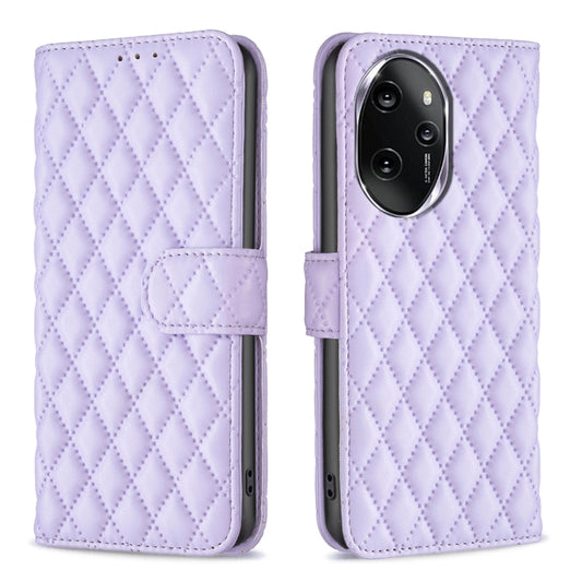 For Honor 100 Pro Diamond Lattice Wallet Flip Leather Phone Case(Purple) - Honor Cases by buy2fix | Online Shopping UK | buy2fix