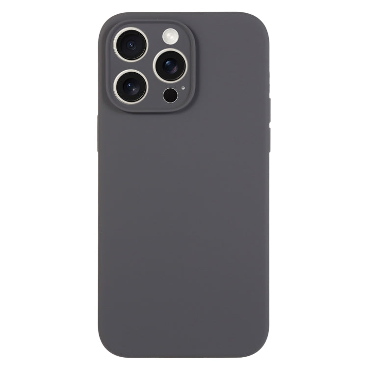 For iPhone 15 Pro Pure Color Liquid Silicone Fine Pore Phone Case(Charcoal Black) - iPhone 15 Pro Cases by buy2fix | Online Shopping UK | buy2fix