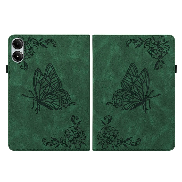For Xiaomi Redmi Pad Pro 12.1 Butterfly Flower Embossed Leather Tablet Case(Green) - More Tablet Cases by buy2fix | Online Shopping UK | buy2fix