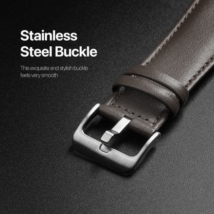 For Apple Watch 3 42mm DUX DUCIS YS Series Genuine Leather Watch Band(Grey) - Watch Bands by DUX DUCIS | Online Shopping UK | buy2fix