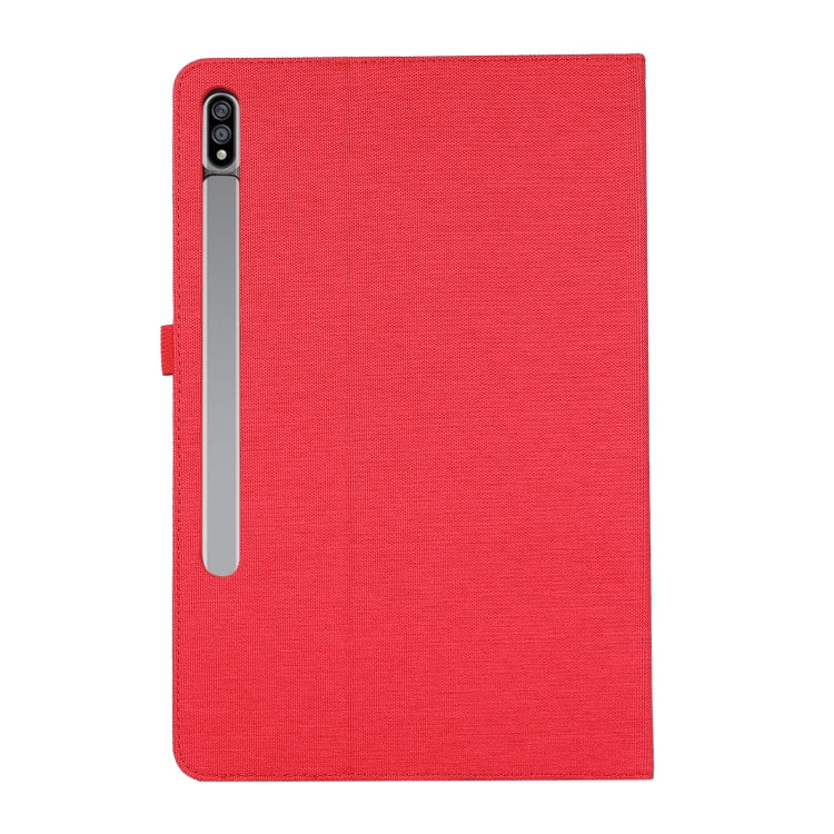 For Samsung Galaxy Tab S9 Ultra Horizontal Flip TPU + Fabric PU Leather Tablet Case(Red) - Galaxy Tab S9 Ultra Cases by buy2fix | Online Shopping UK | buy2fix