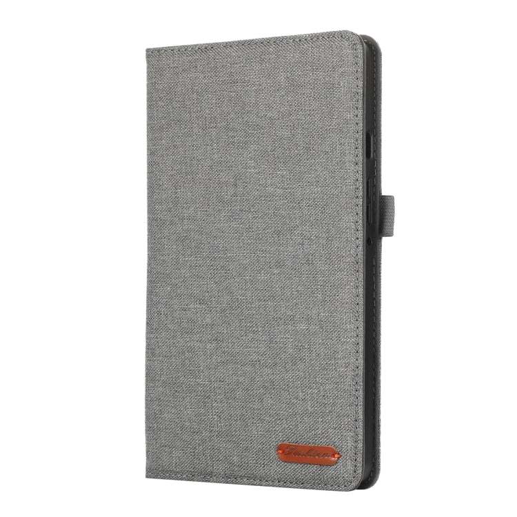 For Samsung Galaxy Tab A9 Horizontal Flip TPU + Fabric PU Leather Tablet Case(Grey) - Galaxy Tab A9 by buy2fix | Online Shopping UK | buy2fix