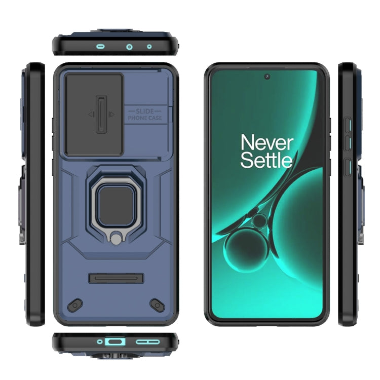 For OnePlus Nord CE3 5G Sliding Camshield TPU + PC Shockproof Phone Case with Holder(Blue) - OnePlus Cases by buy2fix | Online Shopping UK | buy2fix