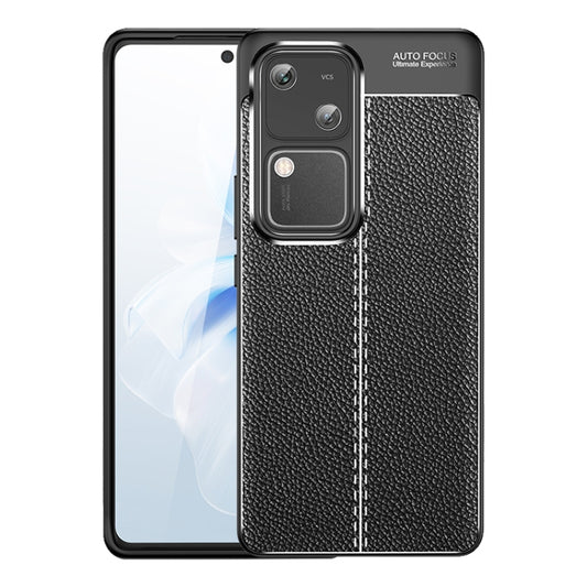 For vivo S18 Litchi Texture Shockproof TPU Phone Case(Black) - S18 Cases by buy2fix | Online Shopping UK | buy2fix