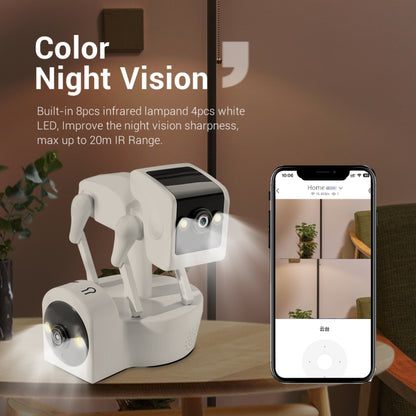 ESCAM PT212 4MP Dual Lens Robot Dog WiFi Camera Supports Cloud Storage/Two-way Audio/Night Vision, Specification:UK Plug - Wireless Camera by ESCAM | Online Shopping UK | buy2fix