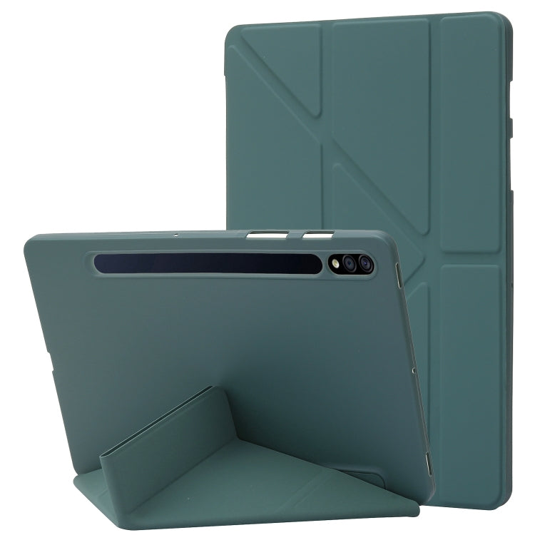 For Samsung Galaxy Tab S9 Deformation Silicone Leather Tablet Case(Dark Green) - Galaxy Tab S9 Cases by buy2fix | Online Shopping UK | buy2fix