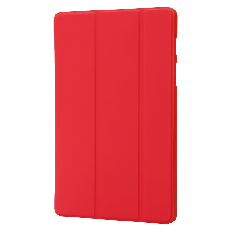 For Samsung Galaxy Tab S9 3-Fold Holder Silicone Leather Tablet Case(Red) - Galaxy Tab S9 Cases by buy2fix | Online Shopping UK | buy2fix