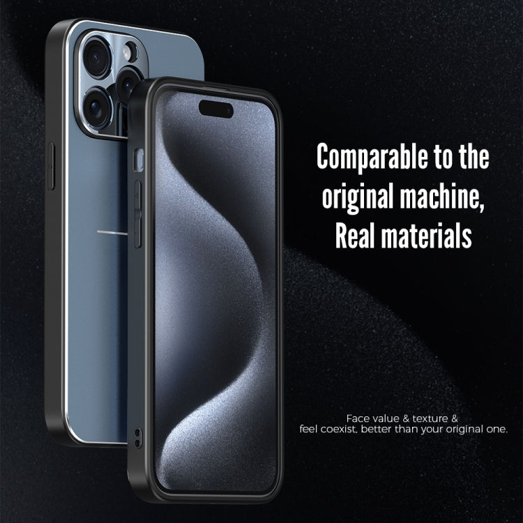 For iPhone 15 Pro R-JUST RJ52 3-Line Style Metal TPU Shockproof Phone Case(Silver) - iPhone 15 Pro Cases by R-JUST | Online Shopping UK | buy2fix