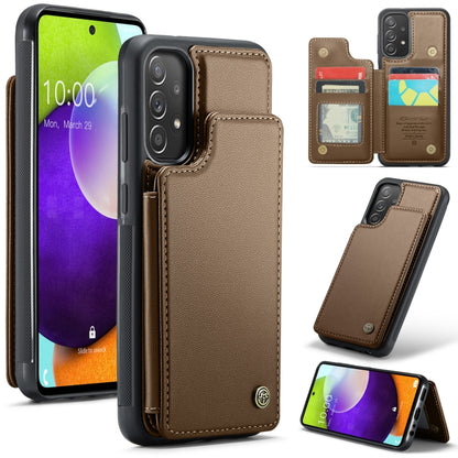 For Samsung Galaxy A52 4G/5G/A52s 5G CaseMe C22 Card Slots Holder RFID Anti-theft Phone Case(Brown) - Galaxy Phone Cases by CaseMe | Online Shopping UK | buy2fix