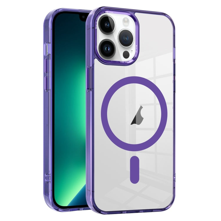 For iPhone 13 Pro Max Ice Color Magnetic Series PC + Acrylic Magsafe Phone Case(Purple) - iPhone 13 Pro Max Cases by buy2fix | Online Shopping UK | buy2fix