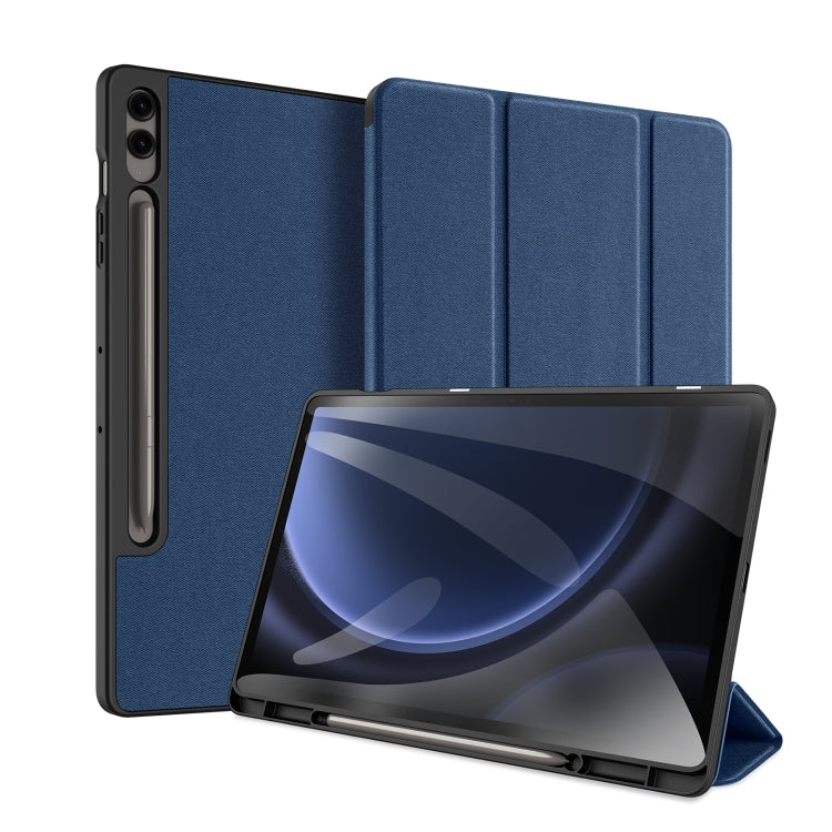 For Samsung Galaxy Tab S9 FE+ DUX DUCIS Domo Series Magnetic Flip Leather Tablet Case(Blue) - Galaxy Tab S9 FE+ by DUX DUCIS | Online Shopping UK | buy2fix