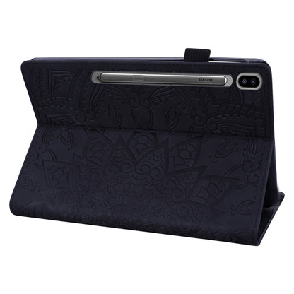 For Samsung Galaxy Tab S9 Ultra Calf Texture Embossed Leather Tablet Case(Black) - Galaxy Tab S9 Ultra Cases by buy2fix | Online Shopping UK | buy2fix