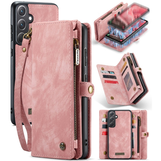 For Samsung Galaxy A35 5G CaseMe 008 Multifunctional Zipper Wallet Leather Phone Case with Lanyard(Pink) - Galaxy Phone Cases by CaseMe | Online Shopping UK | buy2fix