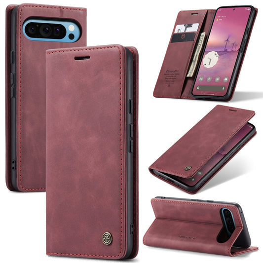 For Google Pixel 9 Pro XL CaseMe 013 Multifunctional Horizontal Flip Leather Phone Case(Wine Red) - Google Cases by CaseMe | Online Shopping UK | buy2fix