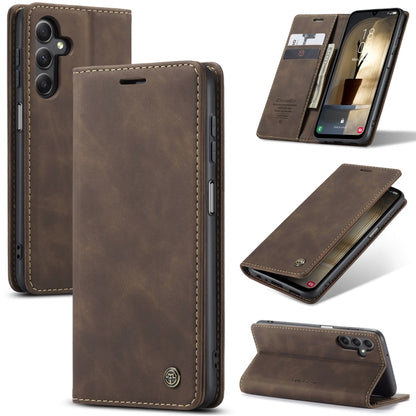 For Samsung Galaxy A25 5G CaseMe 013 Multifunctional Horizontal Flip Leather Phone Case(Coffee) - Galaxy Phone Cases by CaseMe | Online Shopping UK | buy2fix