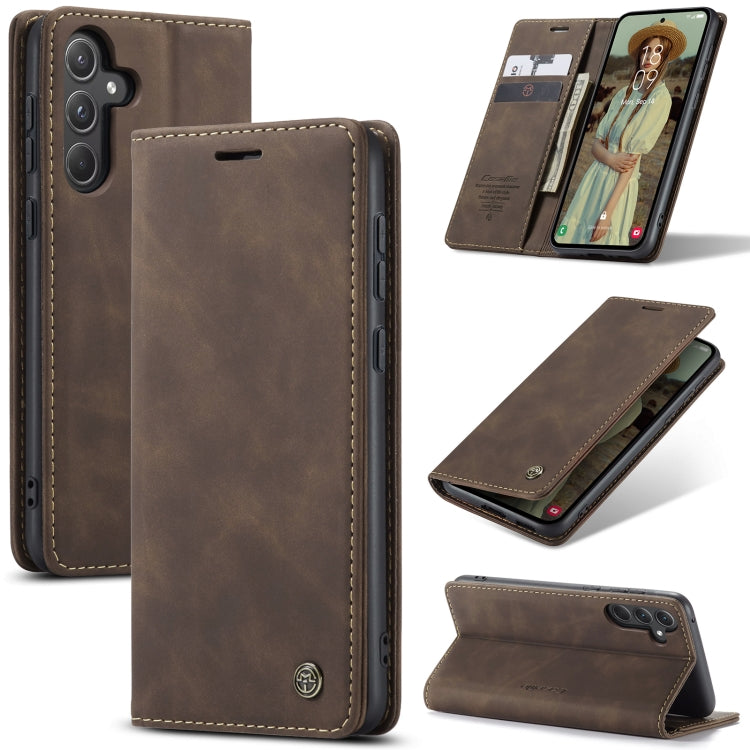 For Samsung Galaxy A55 5G CaseMe 013 Multifunctional Horizontal Flip Leather Phone Case(Coffee) - Galaxy Phone Cases by CaseMe | Online Shopping UK | buy2fix