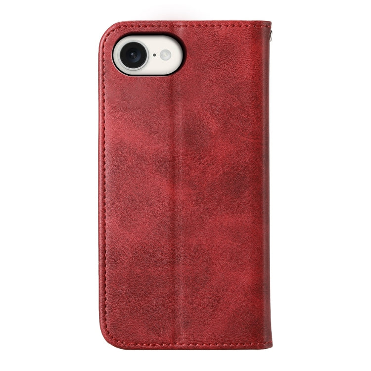 For iPhone SE 2024 Cubic Grid Calf Texture Magnetic Leather Phone Case(Red) - More iPhone Cases by buy2fix | Online Shopping UK | buy2fix