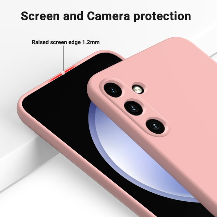 For Samsung Galaxy A55 5G Pure Color Liquid Silicone Shockproof Full Coverage Phone Case(Pink) - Galaxy Phone Cases by buy2fix | Online Shopping UK | buy2fix