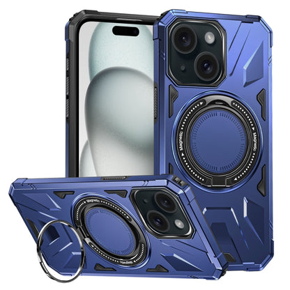 For iPhone 15 Plus MagSafe Magnetic Shockproof Phone Case with Ring Holder(Navy Blue) - iPhone 15 Plus Cases by buy2fix | Online Shopping UK | buy2fix