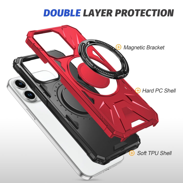 For iPhone 11 MagSafe Magnetic Shockproof Phone Case with Ring Holder(Red) - iPhone 11 Cases by buy2fix | Online Shopping UK | buy2fix