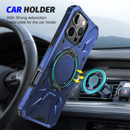 For iPhone 16 Pro MagSafe Magnetic Shockproof Phone Case with Ring Holder(Navy Blue) - iPhone 16 Pro Cases by buy2fix | Online Shopping UK | buy2fix