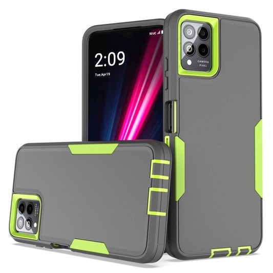 For T-Mobile REVVL 6 Pro 2 in 1 Magnetic PC + TPU Phone Case(Gray+Fluorescent Green) - More Brand by buy2fix | Online Shopping UK | buy2fix