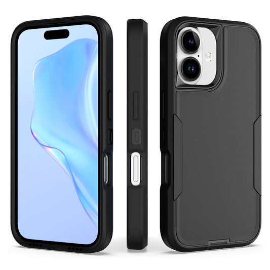 For iPhone 16 2 in 1 Magnetic PC + TPU Phone Case(Black) - iPhone 16 Cases by buy2fix | Online Shopping UK | buy2fix