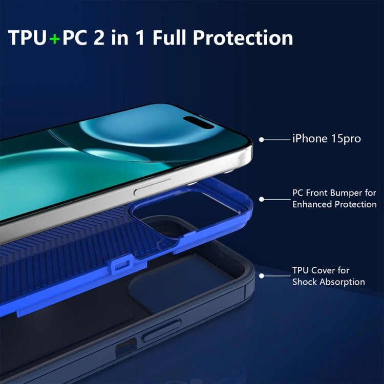 For iPhone 16 Pro 2 in 1 Magnetic PC + TPU Phone Case(Royal Blue+Dark Blue) - iPhone 16 Pro Cases by buy2fix | Online Shopping UK | buy2fix