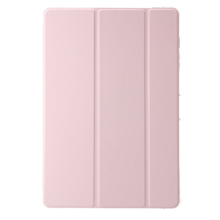 For Samsung Galaxy Tab S9+ 3-Fold Clear Acrylic Leather Tablet Case(Pink) - Galaxy Tab S9+ Cases by buy2fix | Online Shopping UK | buy2fix