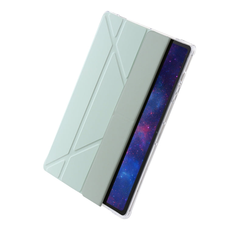 For Samsung Galaxy Tab S9 FE Clear Acrylic Deformation Leather Tablet Case(Green) - Galaxy Tab S9 FE by buy2fix | Online Shopping UK | buy2fix