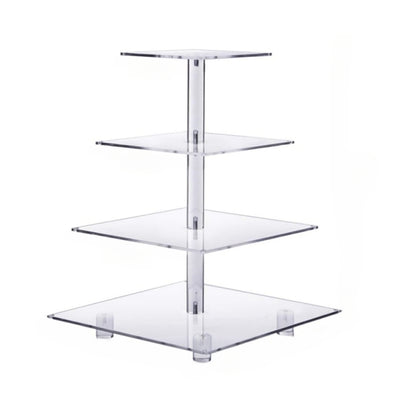 YX065 4 Tier Acrylic Square Cupcake Stand - Storage Boxes by buy2fix | Online Shopping UK | buy2fix