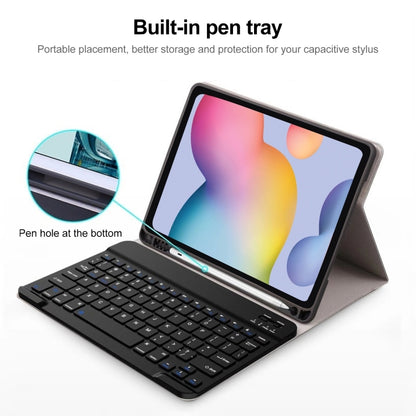 For Samsung Galaxy Tab S9 FE+ Square Cap Bluetooth Keyboard Leather Case with Pen Slot(Dark Green) - Samsung Keyboard by buy2fix | Online Shopping UK | buy2fix