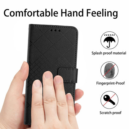 For Samsung Galaxy Note20 Ultra Rhombic Grid Texture Leather Phone Case(Black) - Galaxy Note20 Ultra Cases by buy2fix | Online Shopping UK | buy2fix