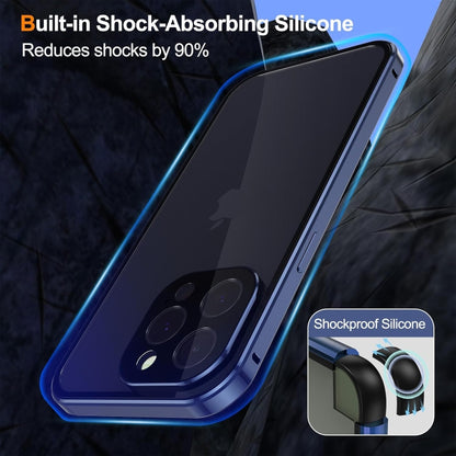 For iPhone 16 Pro Anti-peeping Magnetic Double-sided Tempered Glass Phone Case(Grey) - iPhone 16 Pro Cases by buy2fix | Online Shopping UK | buy2fix