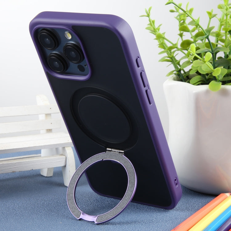 For iPhone 15 Pro DFANS DESIGN Frosted Magsafe Magnetic Holder Phone Case(Purple) - iPhone 15 Pro Cases by DFANS DESIGN | Online Shopping UK | buy2fix