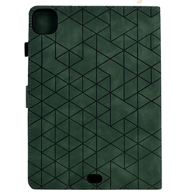 For iPad Pro 11 2024 Rhombus TPU Smart Leather Tablet Case(Green) - iPad Pro 11 2024 Cases by buy2fix | Online Shopping UK | buy2fix