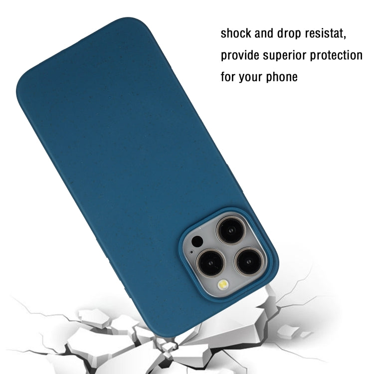 For iPhone 15 Pro Wheat MagSafe Magnetic Straw Material + TPU Phone Case(Blue) - iPhone 15 Pro Cases by buy2fix | Online Shopping UK | buy2fix