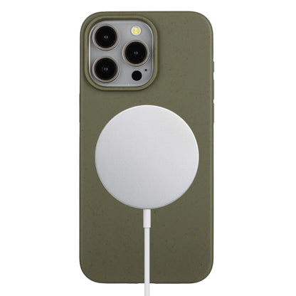 For iPhone 14 Pro Wheat MagSafe Magnetic Straw Material + TPU Phone Case(Army Green) - iPhone 14 Pro Cases by buy2fix | Online Shopping UK | buy2fix