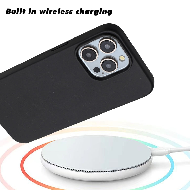 For iPhone 14 Pro Wheat MagSafe Magnetic Straw Material + TPU Phone Case(Black) - iPhone 14 Pro Cases by buy2fix | Online Shopping UK | buy2fix